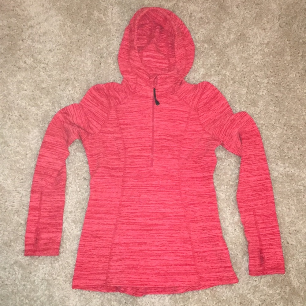 Zella fleece zip collar hoodie sweatshirt